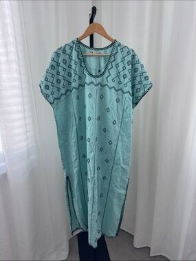 Turquoise Embroidered Zara MumuDress